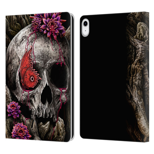 Sarah Richter Skulls Butterfly And Flowers Leather Book Wallet Case Cover For Apple iPad 10.9 (2022)