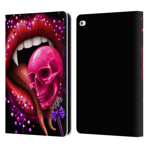 Sarah Richter Skulls Red Vampire Candy Lips Leather Book Wallet Case Cover For Apple iPad Air 2 (2014)