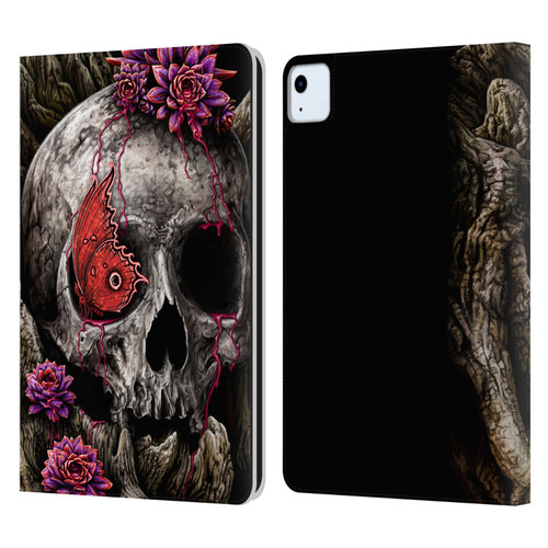 Sarah Richter Skulls Butterfly And Flowers Leather Book Wallet Case Cover For Apple iPad Air 2020 / 2022