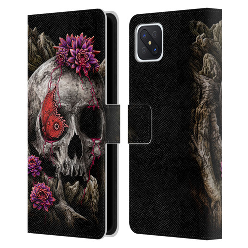Sarah Richter Skulls Butterfly And Flowers Leather Book Wallet Case Cover For OPPO Reno4 Z 5G