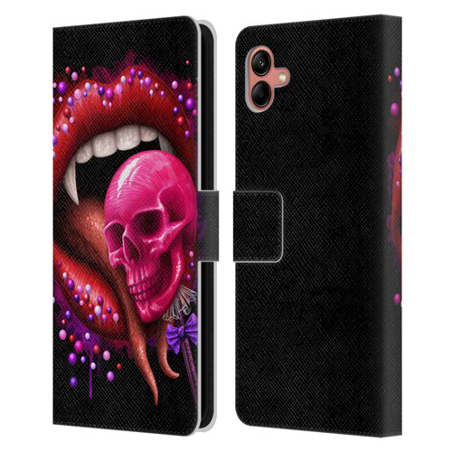 Sarah Richter Skulls Red Vampire Candy Lips Leather Book Wallet Case Cover For Samsung Galaxy A04 (2022)