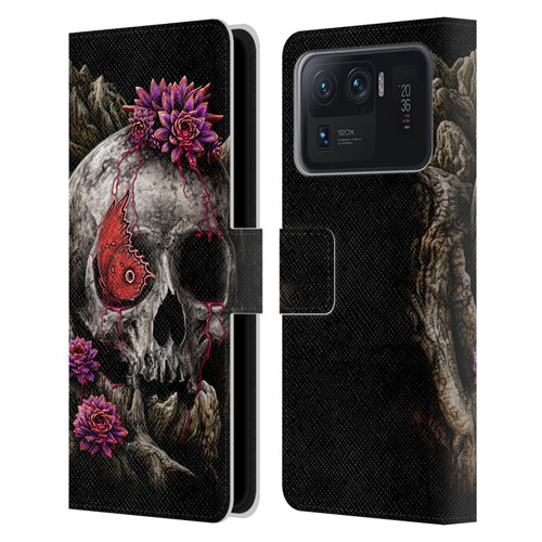 Sarah Richter Skulls Butterfly And Flowers Leather Book Wallet Case Cover For Xiaomi Mi 11 Ultra