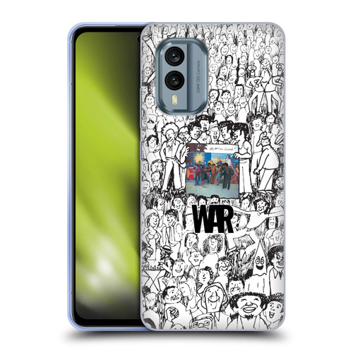 War Graphics Friends Doodle Art Soft Gel Case for Nokia X30