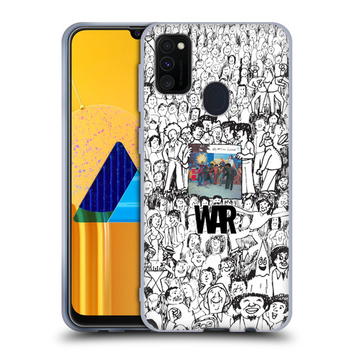 War Graphics Friends Doodle Art Soft Gel Case for Samsung Galaxy M30s (2019)/M21 (2020)