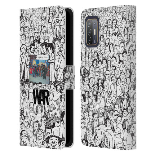 War Graphics Friends Doodle Art Leather Book Wallet Case Cover For HTC Desire 21 Pro 5G
