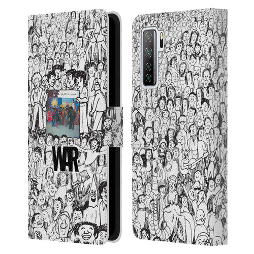 War Graphics Friends Doodle Art Leather Book Wallet Case Cover For Huawei Nova 7 SE/P40 Lite 5G