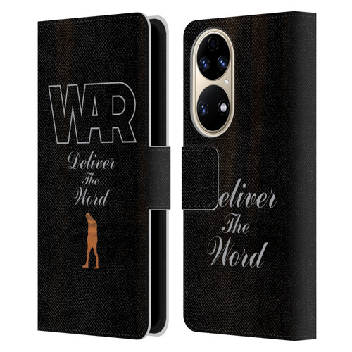War Graphics Deliver The World Leather Book Wallet Case Cover For Huawei P50
