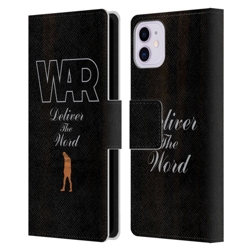 War Graphics Deliver The World Leather Book Wallet Case Cover For Apple iPhone 11