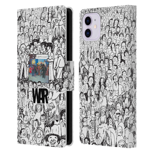 War Graphics Friends Doodle Art Leather Book Wallet Case Cover For Apple iPhone 11