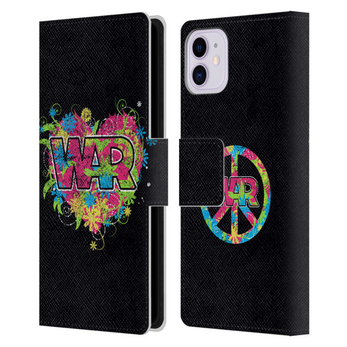 War Graphics Heart Logo Leather Book Wallet Case Cover For Apple iPhone 11