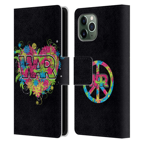 War Graphics Heart Logo Leather Book Wallet Case Cover For Apple iPhone 11 Pro