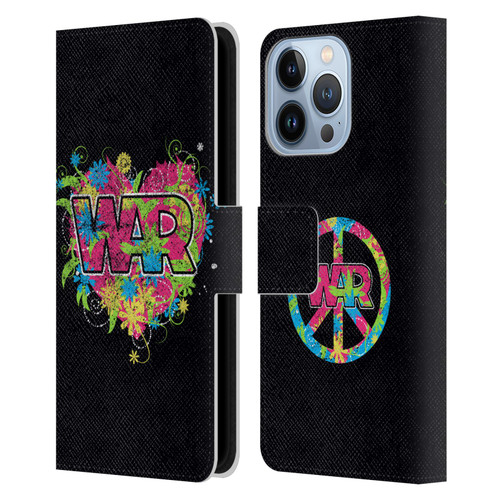 War Graphics Heart Logo Leather Book Wallet Case Cover For Apple iPhone 13 Pro