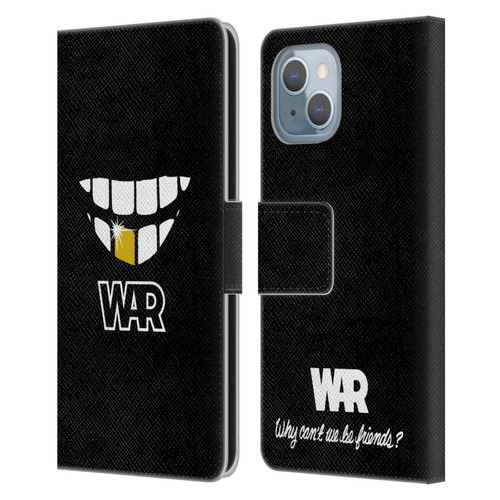 War Graphics Why Can't We Be Friends? Leather Book Wallet Case Cover For Apple iPhone 14