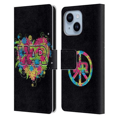 War Graphics Heart Logo Leather Book Wallet Case Cover For Apple iPhone 14 Plus
