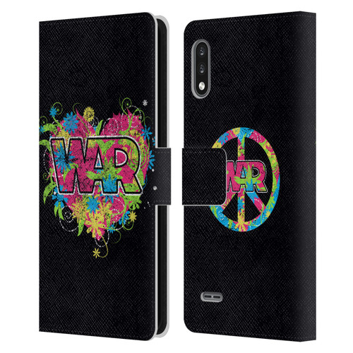 War Graphics Heart Logo Leather Book Wallet Case Cover For LG K22