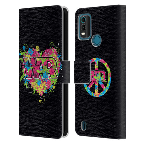 War Graphics Heart Logo Leather Book Wallet Case Cover For Nokia G11 Plus