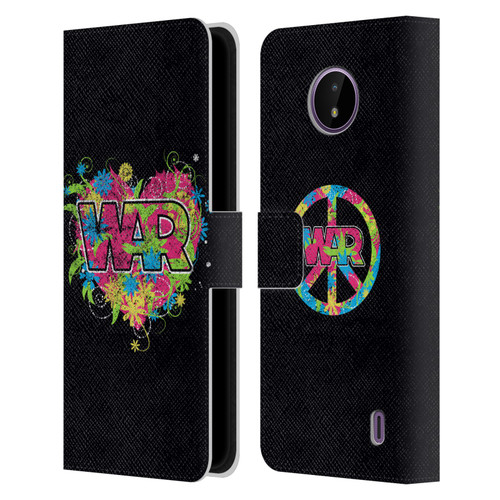 War Graphics Heart Logo Leather Book Wallet Case Cover For Nokia C10 / C20