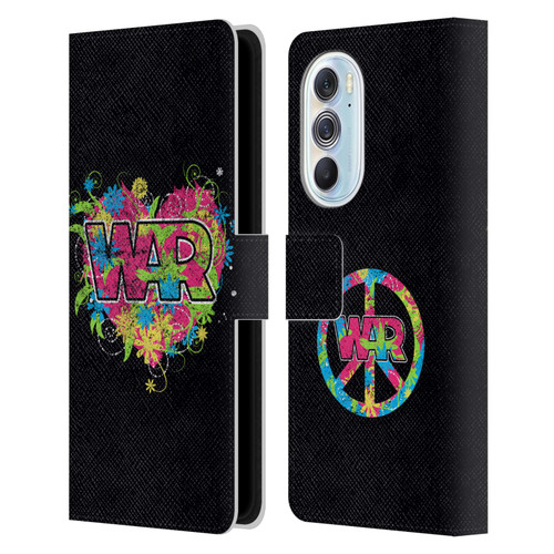 War Graphics Heart Logo Leather Book Wallet Case Cover For Motorola Edge X30