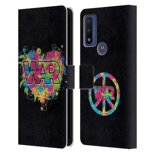 War Graphics Heart Logo Leather Book Wallet Case Cover For Motorola G Pure