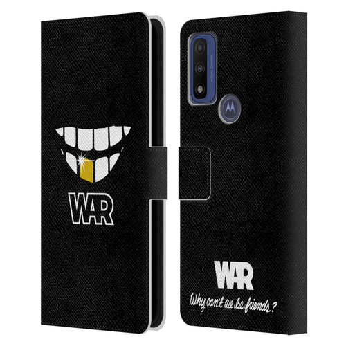 War Graphics Why Can't We Be Friends? Leather Book Wallet Case Cover For Motorola G Pure