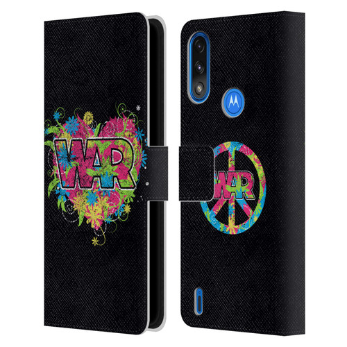 War Graphics Heart Logo Leather Book Wallet Case Cover For Motorola Moto E7 Power / Moto E7i Power