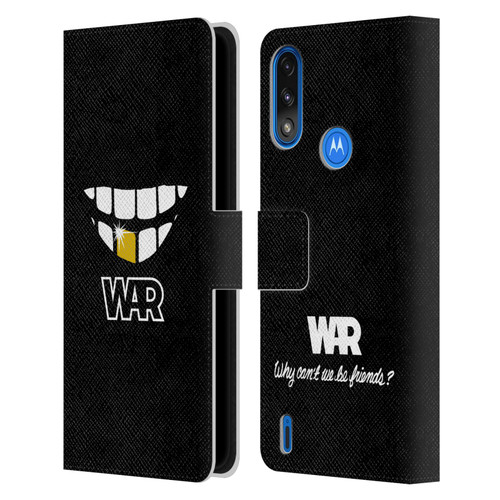 War Graphics Why Can't We Be Friends? Leather Book Wallet Case Cover For Motorola Moto E7 Power / Moto E7i Power