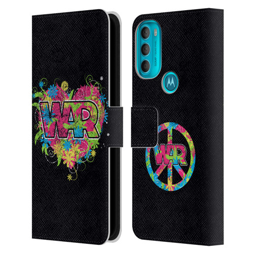 War Graphics Heart Logo Leather Book Wallet Case Cover For Motorola Moto G71 5G