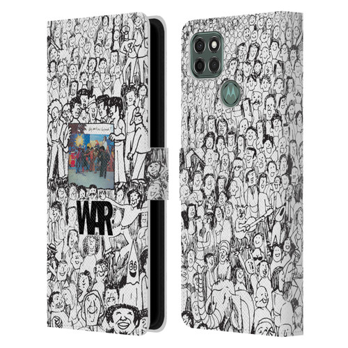 War Graphics Friends Doodle Art Leather Book Wallet Case Cover For Motorola Moto G9 Power