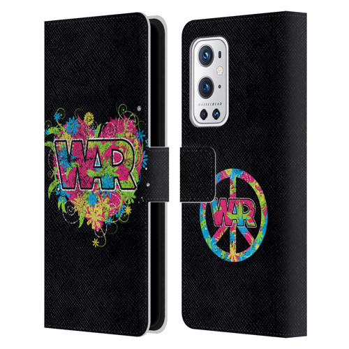 War Graphics Heart Logo Leather Book Wallet Case Cover For OnePlus 9 Pro