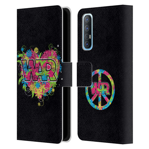 War Graphics Heart Logo Leather Book Wallet Case Cover For OPPO Find X2 Neo 5G