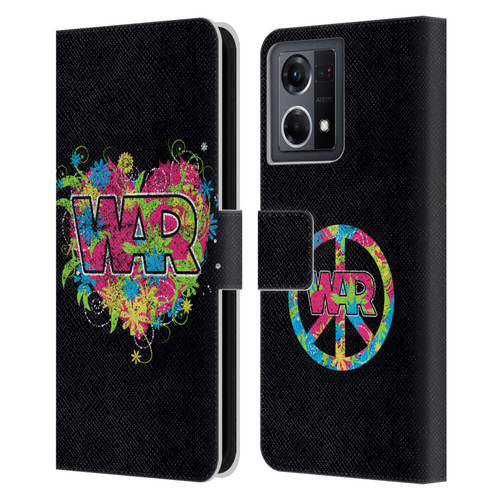 War Graphics Heart Logo Leather Book Wallet Case Cover For OPPO Reno8 4G