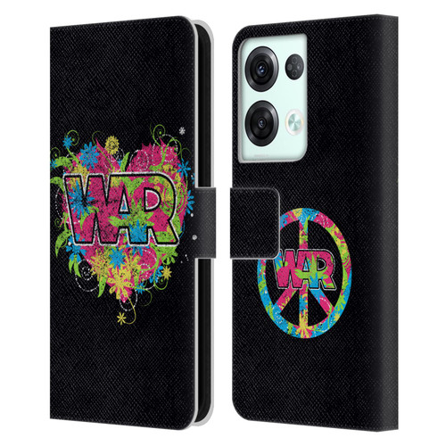 War Graphics Heart Logo Leather Book Wallet Case Cover For OPPO Reno8 Pro