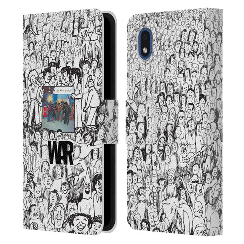 War Graphics Friends Doodle Art Leather Book Wallet Case Cover For Samsung Galaxy A01 Core (2020)
