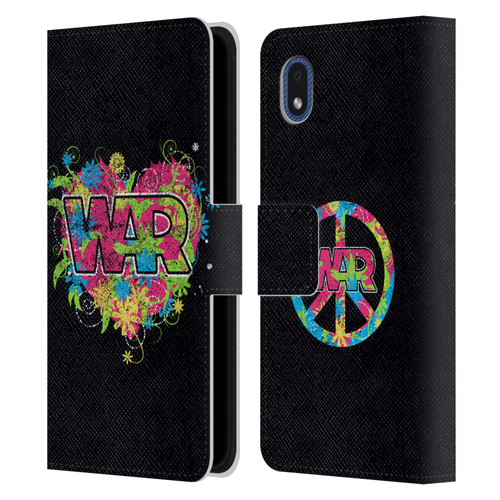 War Graphics Heart Logo Leather Book Wallet Case Cover For Samsung Galaxy A01 Core (2020)