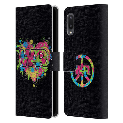War Graphics Heart Logo Leather Book Wallet Case Cover For Samsung Galaxy A02/M02 (2021)