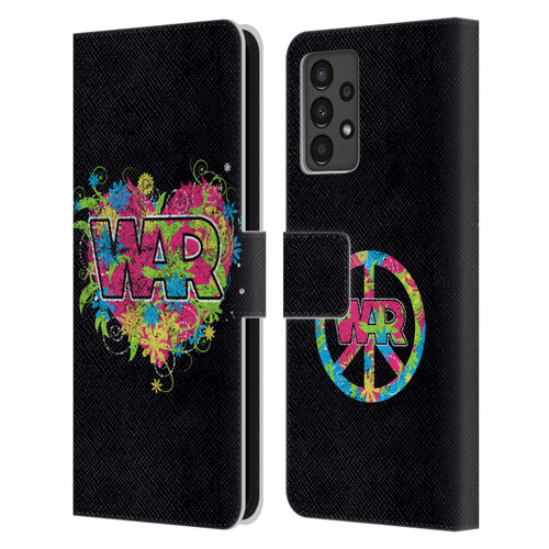 War Graphics Heart Logo Leather Book Wallet Case Cover For Samsung Galaxy A13 (2022)