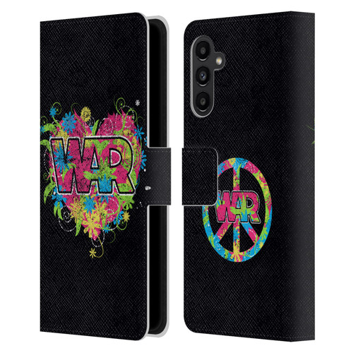 War Graphics Heart Logo Leather Book Wallet Case Cover For Samsung Galaxy A13 5G (2021)