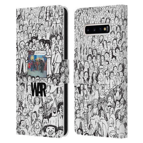 War Graphics Friends Doodle Art Leather Book Wallet Case Cover For Samsung Galaxy S10+ / S10 Plus