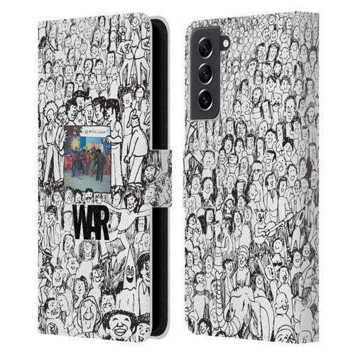 War Graphics Friends Doodle Art Leather Book Wallet Case Cover For Samsung Galaxy S21 FE 5G