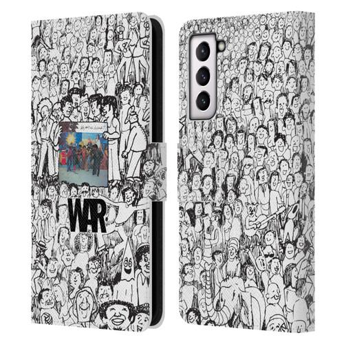 War Graphics Friends Doodle Art Leather Book Wallet Case Cover For Samsung Galaxy S21 5G