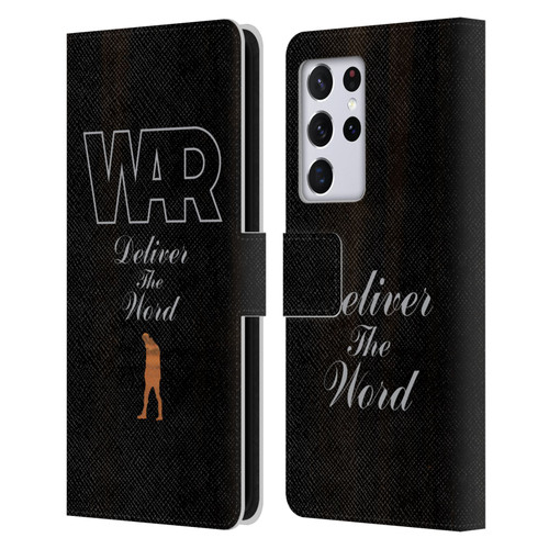 War Graphics Deliver The World Leather Book Wallet Case Cover For Samsung Galaxy S21 Ultra 5G