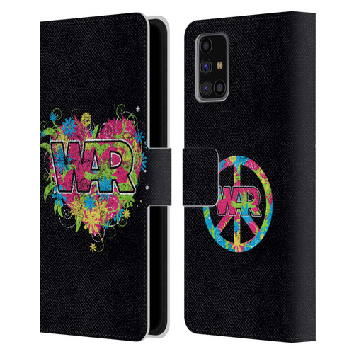 War Graphics Heart Logo Leather Book Wallet Case Cover For Samsung Galaxy M31s (2020)