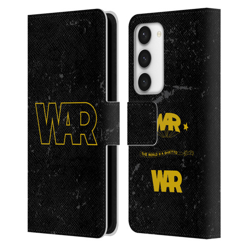 War Graphics Logo Leather Book Wallet Case Cover For Samsung Galaxy S23 5G