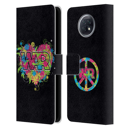 War Graphics Heart Logo Leather Book Wallet Case Cover For Xiaomi Redmi Note 9T 5G