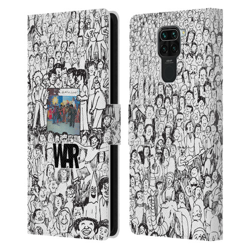 War Graphics Friends Doodle Art Leather Book Wallet Case Cover For Xiaomi Redmi Note 9 / Redmi 10X 4G