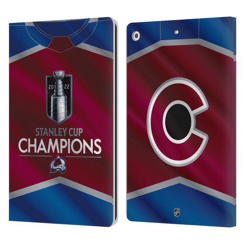 NHL 2022 Stanley Cup Champions Colorado Avalanche Jersey Leather Book Wallet Case Cover For Apple iPad 10.2 2019/2020/2021