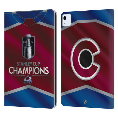 NHL 2022 Stanley Cup Champions Colorado Avalanche Jersey Leather Book Wallet Case Cover For Apple iPad Air 2020 / 2022