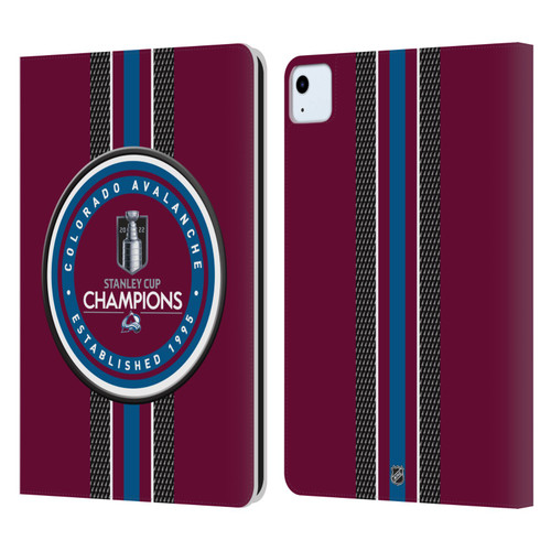 NHL 2022 Stanley Cup Champions Colorado Avalanche Puck Pattern Leather Book Wallet Case Cover For Apple iPad Air 11 2020/2022/2024