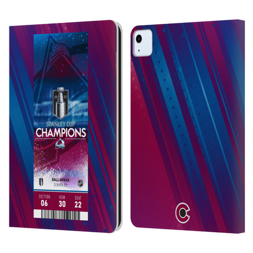 NHL 2022 Stanley Cup Champions Colorado Avalanche Ticket Leather Book Wallet Case Cover For Apple iPad Air 11 2020/2022/2024