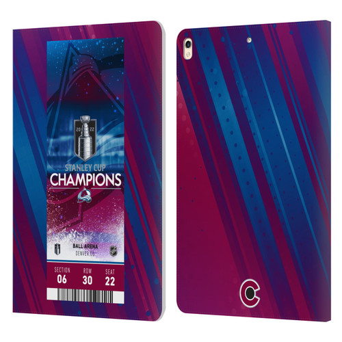 NHL 2022 Stanley Cup Champions Colorado Avalanche Ticket Leather Book Wallet Case Cover For Apple iPad Pro 10.5 (2017)